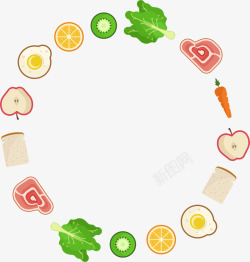 尽享健康美味自助生活彩色健康生活框架高清图片