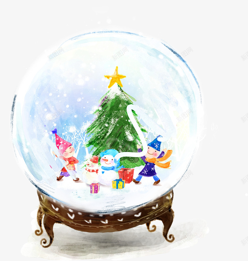 可爱卡通水晶球圣诞png免抠素材_新图网 https://ixintu.com 卡通 可爱 圣诞 水晶