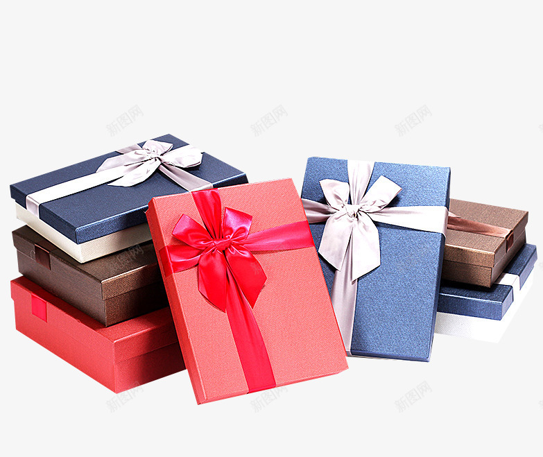 不同颜色的包装盒png免抠素材_新图网 https://ixintu.com 包装彩盒 可爱礼盒 各种礼盒 蝴蝶结装饰