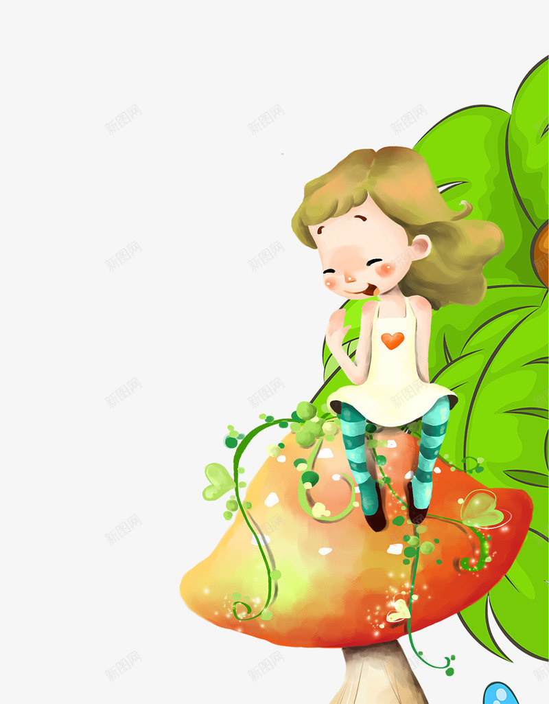 卡通小孩蘑菇png免抠素材_新图网 https://ixintu.com 丛林 卡通素材 卡通蘑菇 开学季海报设计