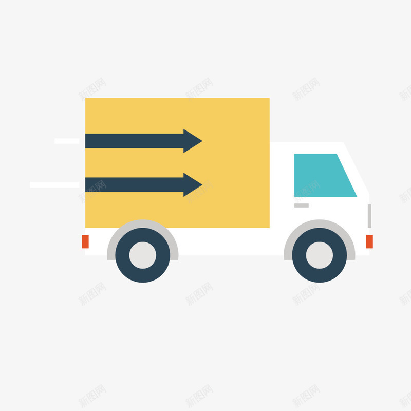 邮递车png免抠素材_新图网 https://ixintu.com 快递 快递车 汽车 邮递车 黄色