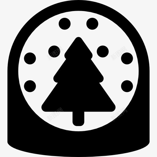 雪球一树图标png_新图网 https://ixintu.com 树 水晶建筑 装饰 雪