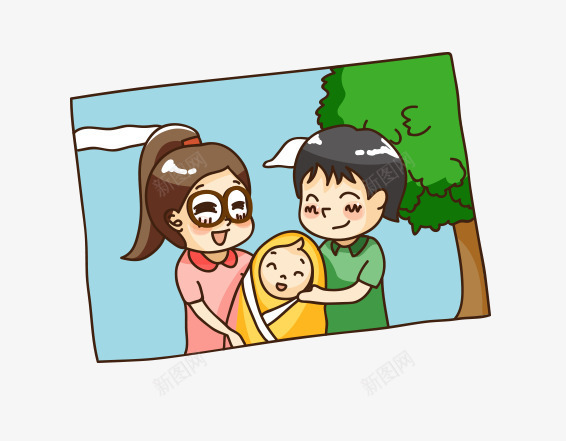 h5卡通一家人png免抠素材_新图网 https://ixintu.com BABY 一家人 小婴儿 相片