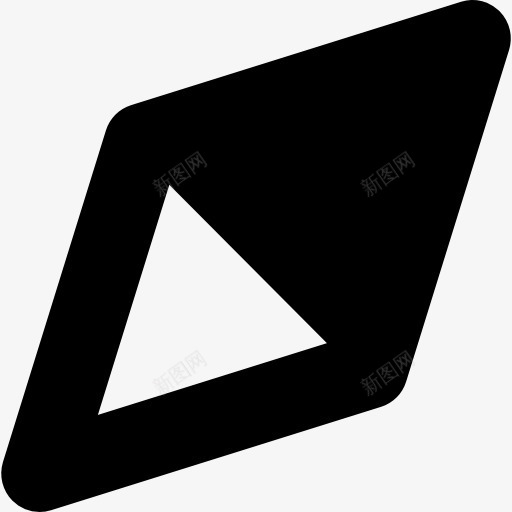 菱形黑上半图标png_新图网 https://ixintu.com 半菱形 形状 界面 符号 菱形 软的图标 黑暗