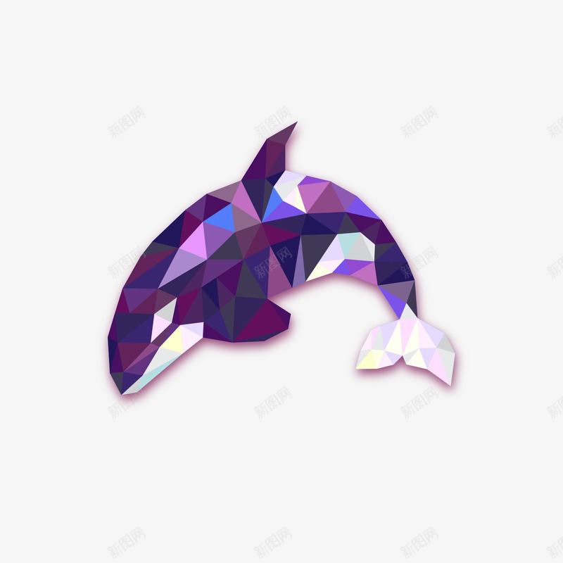紫色水晶海豚psd免抠素材_新图网 https://ixintu.com 创意设计 时尚 水晶 海豚 紫色