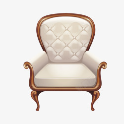 白色座椅质感皮质白色沙发矢量图高清图片
