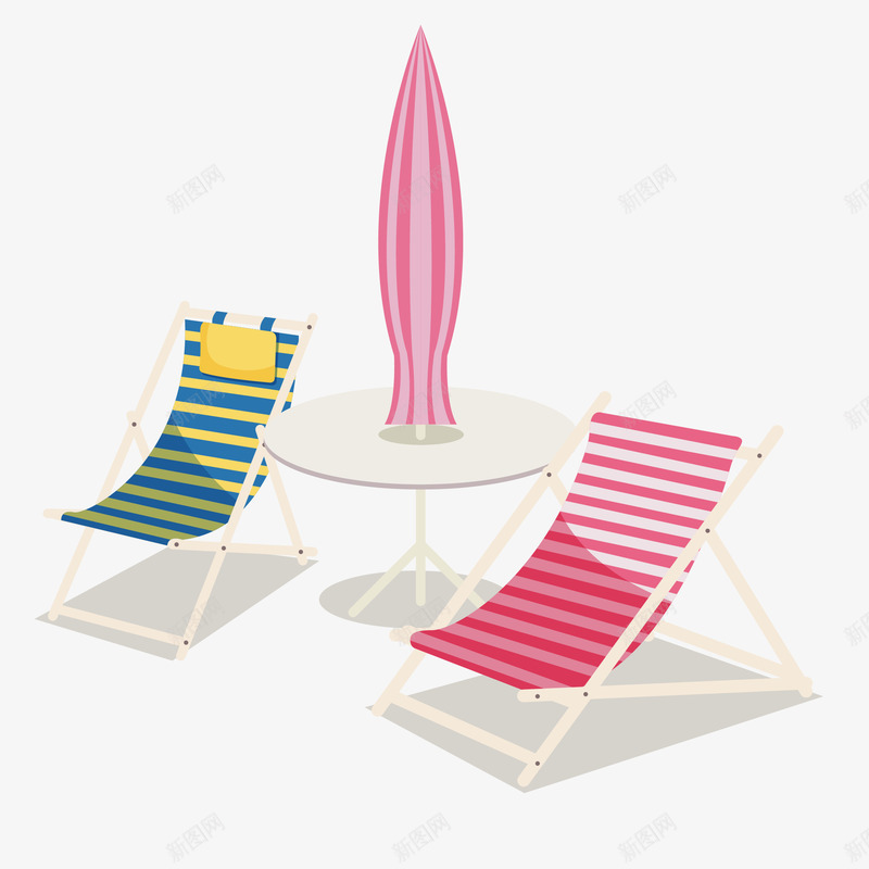 条纹沙滩椅png免抠素材_新图网 https://ixintu.com 条纹 沙滩椅 海边旅游
