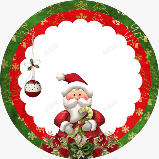 卡通圣诞老人装饰相框png免抠素材_新图网 https://ixintu.com 卡通手绘 圆环 圣诞老人 装饰相框