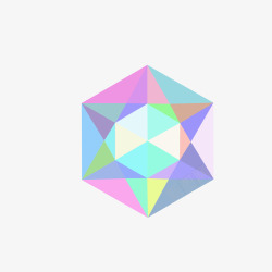 彩色钻石正六边形七彩钻石矢量图高清图片