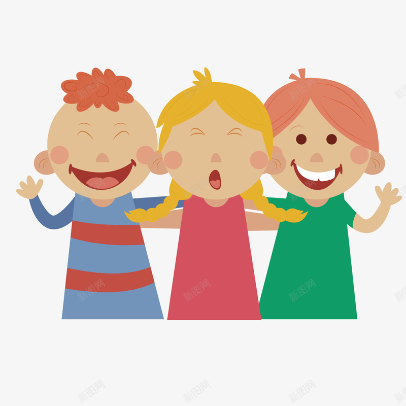 三个扁平化的小孩子矢量图ai免抠素材_新图网 https://ixintu.com 三个小孩子 小孩子 小孩子的笑脸 开心 开心小孩 扁平化 矢量图 笑脸