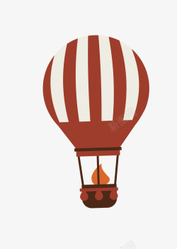 条纹立体红色条纹立体热气球矢量图高清图片
