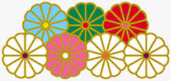 各种颜色的伞型花朵素材