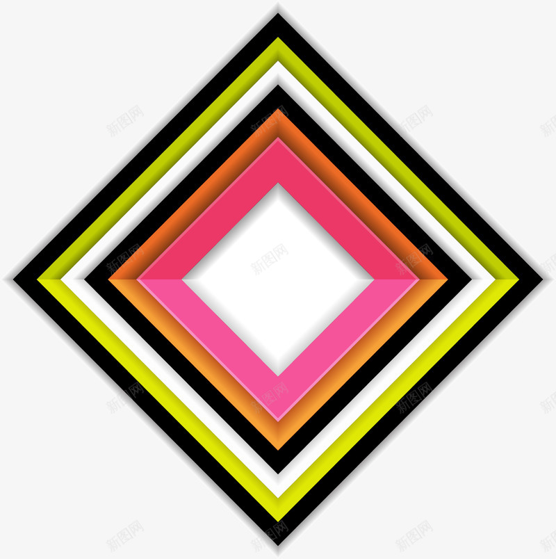 菱形彩色折纸条纹png免抠素材_新图网 https://ixintu.com 彩色条纹 折纸效果 抽象 矢量素材 菱形块