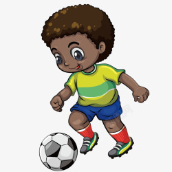 非洲小孩踢足球矢量图高清图片
