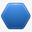 蓝色六角形按钮图标图标