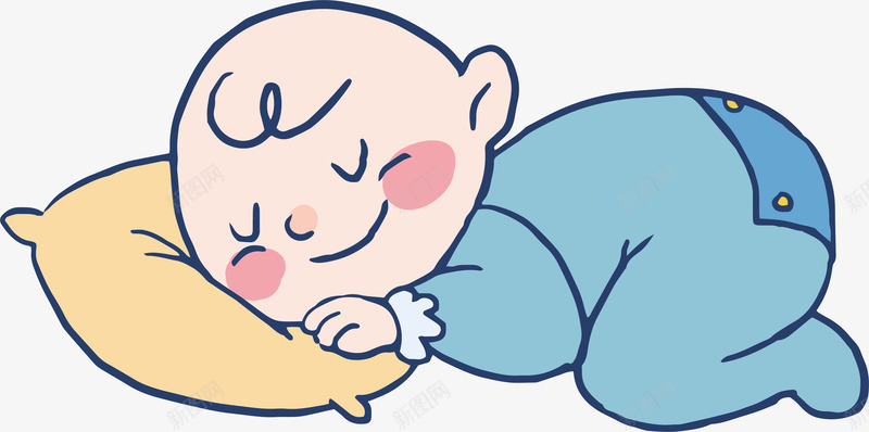 睡着的婴儿插画矢量图ai免抠素材_新图网 https://ixintu.com 卡通 卡通人物 可爱 婴儿插画 小孩 睡觉 矢量图