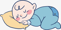 婴儿睡着的睡着的婴儿插画矢量图高清图片