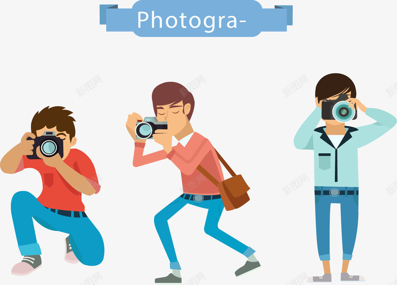 3个摄影男子png免抠素材_新图网 https://ixintu.com 拍摄用具 拍照 摄影 摄影男子 摄影矢量 正在拍照 相机