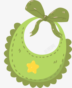 可爱的卡通绿色蜗牛绿色花边围兜可爱卡通婴儿素矢量图高清图片
