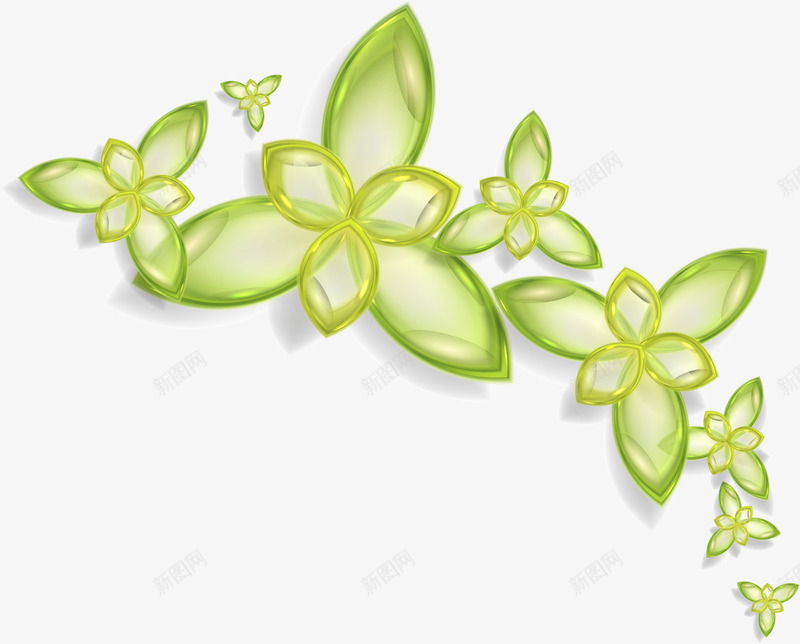 绿色清新植物小草png免抠素材_新图网 https://ixintu.com 免抠PNG 小草 植物 水晶 清新 绿化 绿色 装饰图案