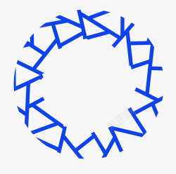 蓝色线条圆环素材