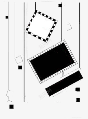 方框png免抠素材_新图网 https://ixintu.com 正方形 海报素材 长方形 黑白 黑白条纹