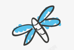 蓝色泼墨蜻蜓素材