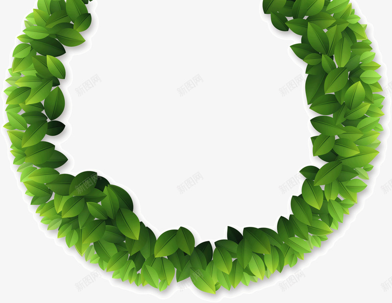 绿色树叶堆积圆环png免抠素材_新图网 https://ixintu.com 圆环 堆积 树叶 绿色