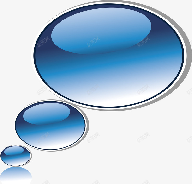 椭圆形蓝色水晶气泡png免抠素材_新图网 https://ixintu.com 气泡 水晶气泡 矢量png 蓝色气泡 蓝色水晶 透明质感