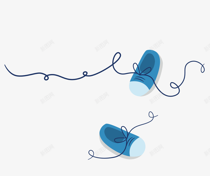 鞋子矢量图ai免抠素材_新图网 https://ixintu.com 好看的鞋子 漂亮鞋子 矢量图 蓝色的小孩穿的鞋子