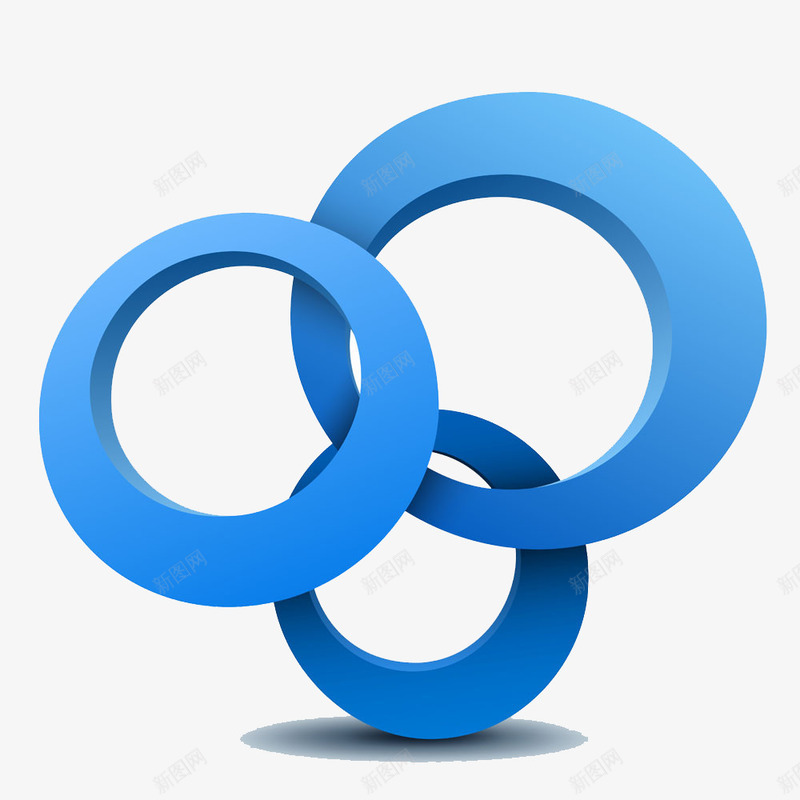 叠放在一起的圆环png免抠素材_新图网 https://ixintu.com 创意 立体 蓝色