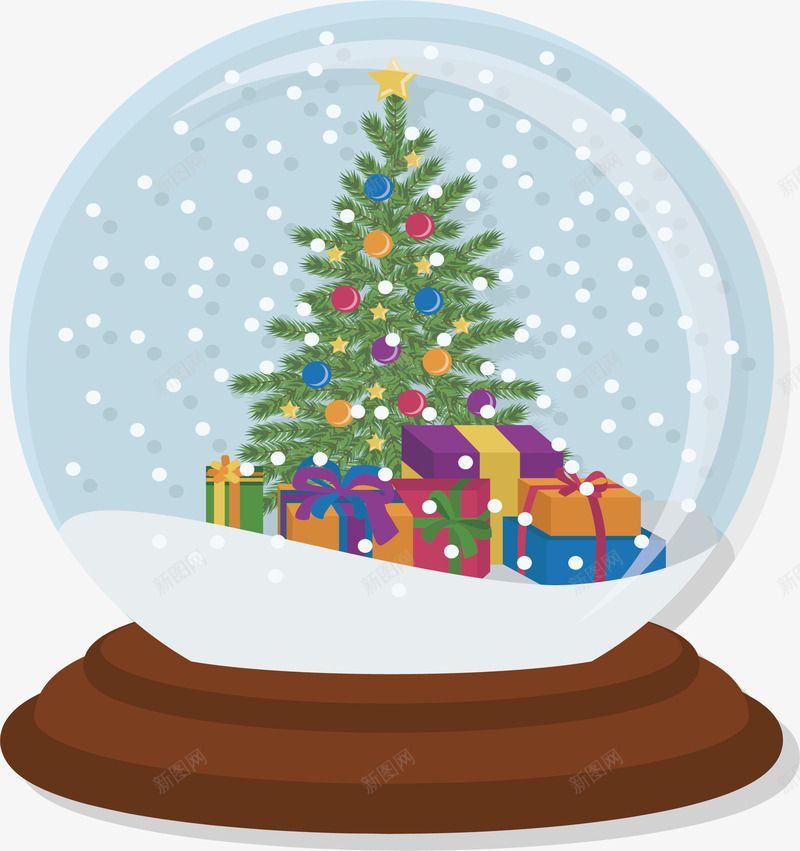 美丽圣诞树水晶球png免抠素材_新图网 https://ixintu.com 圣诞树 圣诞水晶球 圣诞礼物 彩色小球 水晶球 矢量png