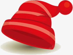 手绘红色条纹帽子素材
