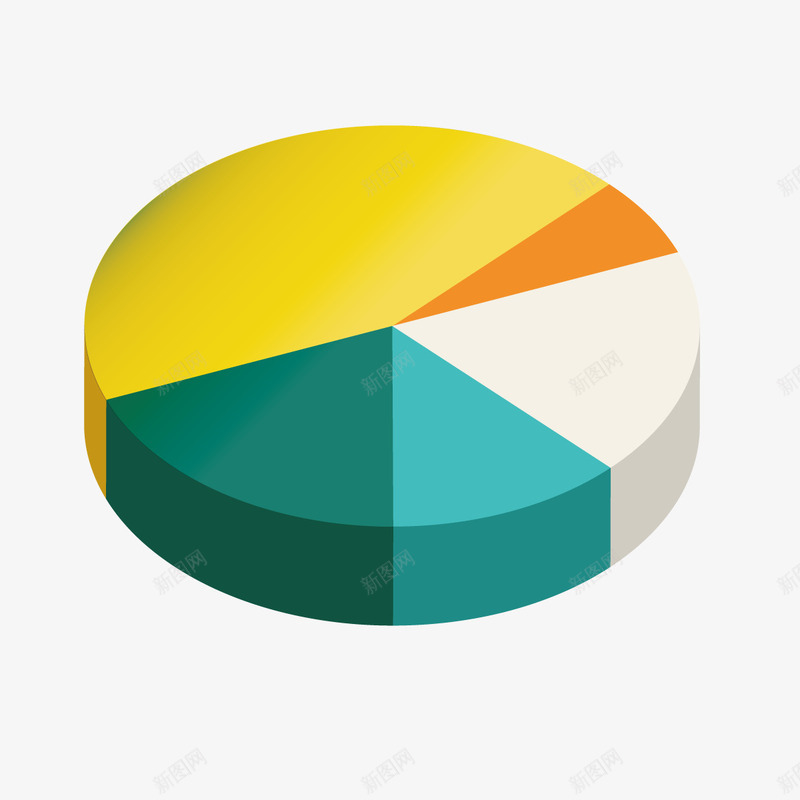 彩色饼状图png免抠素材_新图网 https://ixintu.com 光泽 占比 彩色 立体 行情 质感 饼状图