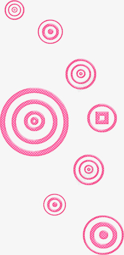 粉色花纹圆环素材