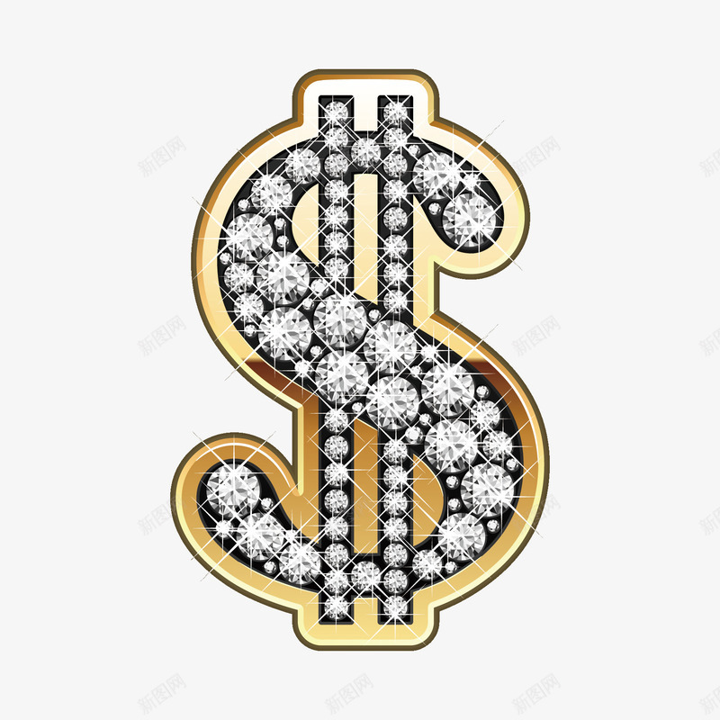 水晶金色货币符号png免抠素材_新图网 https://ixintu.com 价格 价格符号 水晶 符号 高贵