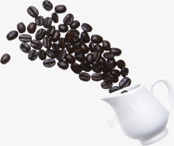 咖啡形象免抠摄影形象黑色的咖啡豆茶杯海报高清图片