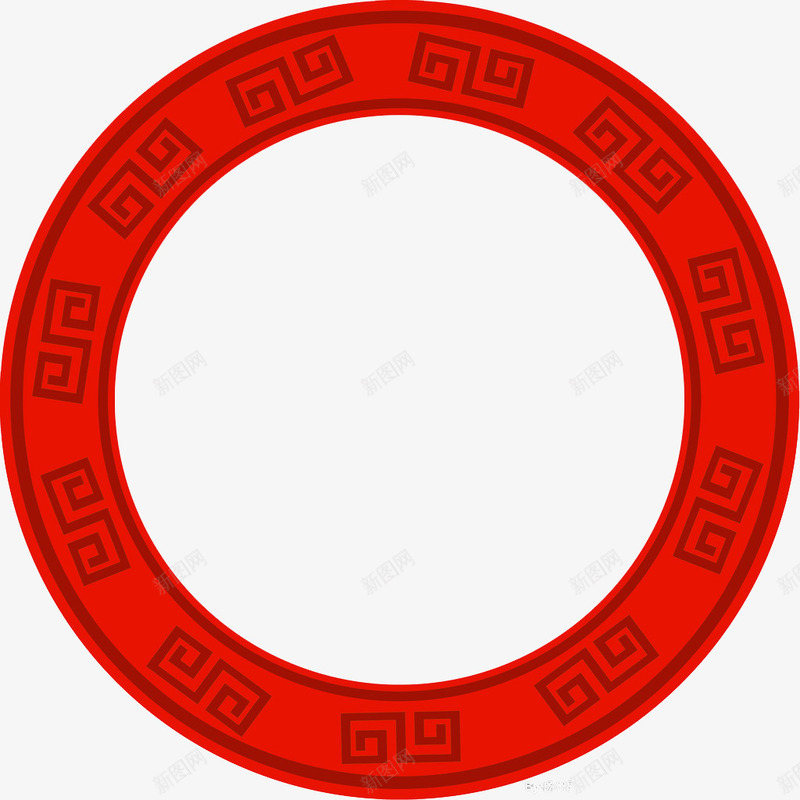 中国风红色圆环png免抠素材_新图网 https://ixintu.com 中国风 几何图案 圆环 红色