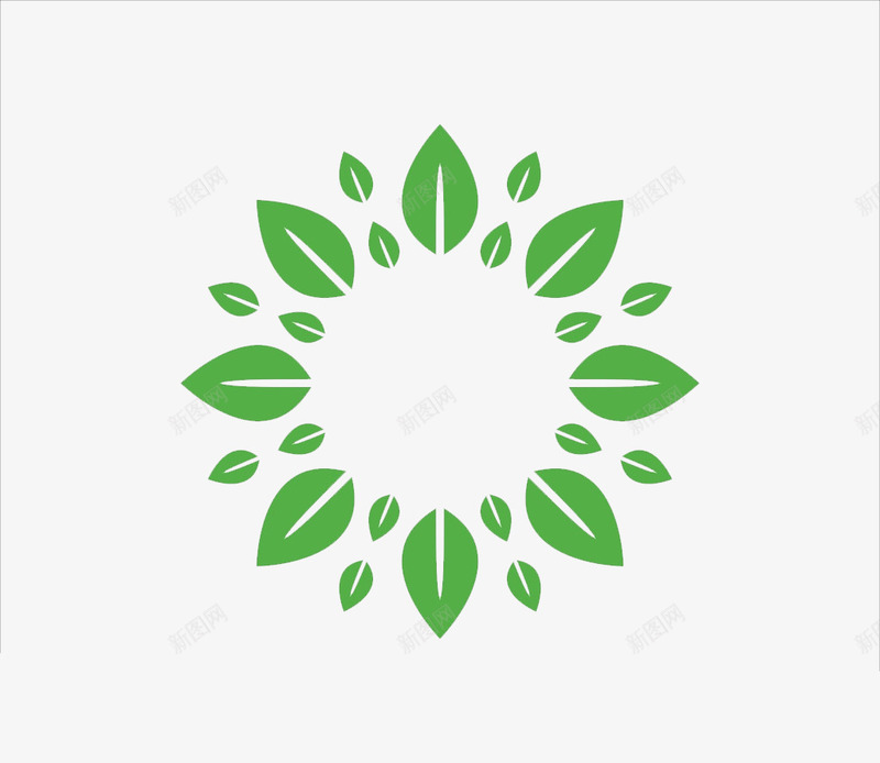 绿色绿叶圆环png免抠素材_新图网 https://ixintu.com 初春的力量 可爱 圆环 嫩绿的小芽 小绿芽 活力 绿叶 青春