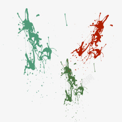 绿色小龙手绘抽象泼墨小龙虾高清图片