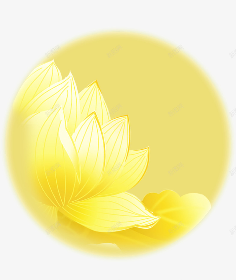 黄色圆弧月光元素psd免抠素材_新图网 https://ixintu.com 光芒 圆弧 月光 植物 环境 自然 花朵 质感 黄色