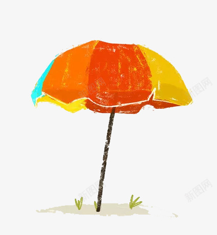 泼墨太阳伞png免抠素材_新图网 https://ixintu.com 一把 卡通 太阳伞 泼墨 素描 红色 颜料 黄色