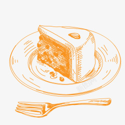刀叉餐具素描餐具和美味奶酪高清图片