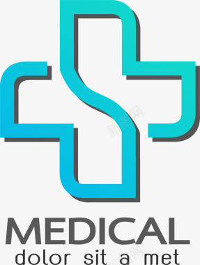 创意蓝色医疗logo图矢量图图标图标
