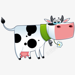 卡通可爱的奶牛动物素材