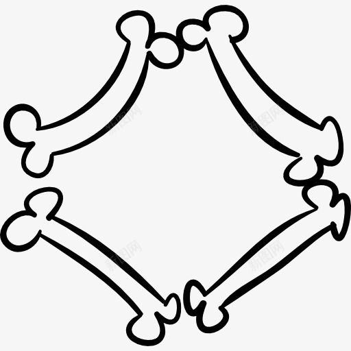 万圣节的菱形或钻石骨骼轮廓图标png_新图网 https://ixintu.com 万圣节 形状 概述 菱形的钻石 骨头