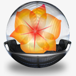 透明水晶球黄色花朵图标png_新图网 https://ixintu.com 水晶球 花朵 透明 黄色