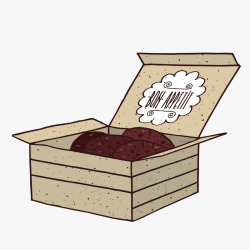 盒子里的巧克力卡通手绘盒子里的巧克力矢量图高清图片