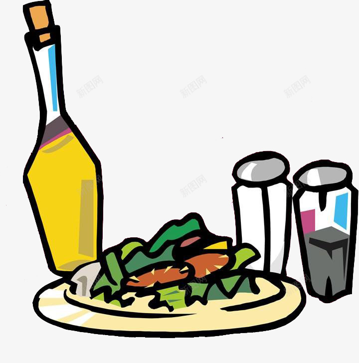 西餐简笔画食物png免抠素材_新图网 https://ixintu.com 图案 彩绘风格 简笔画 简笔画食物 美食 装饰 西餐 食物