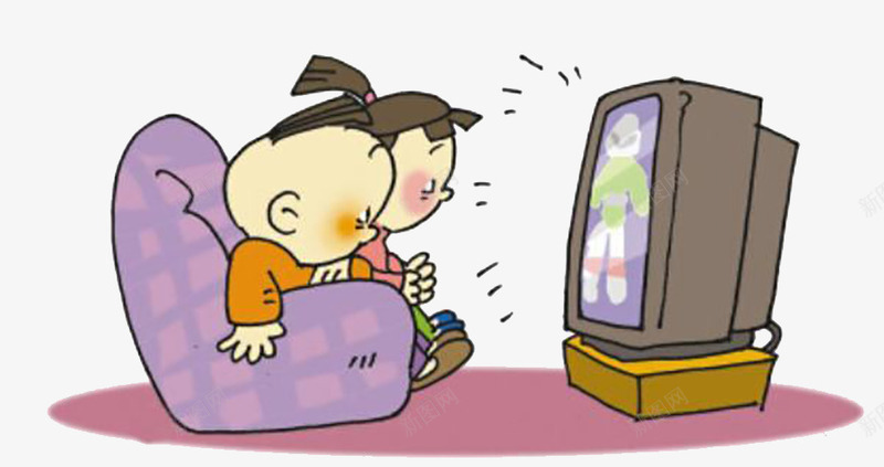 家里孩子看电视png免抠素材_新图网 https://ixintu.com 卡通看电视 孩子看电视 家人看电视 小孩子看电视 小朋友看电视 看电视